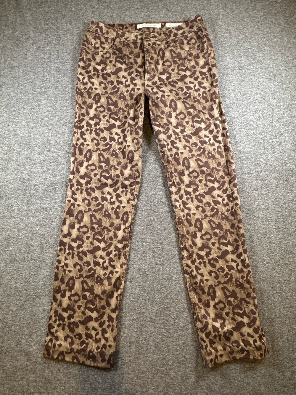 Jones New York Lexington Straight Leopard Animal Print Pants Size 10 Regular